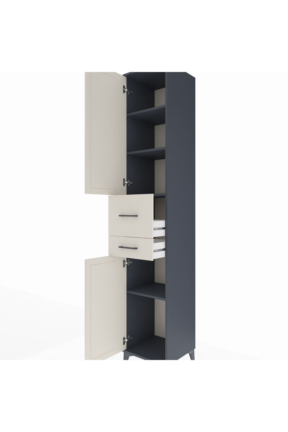 Hyperion Dolap 4 Raflı 2 Çekmeceli 2 Kapaklı 44x44x243 - S64M066V4B