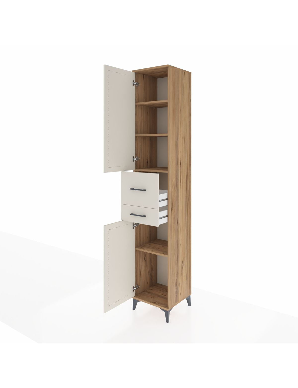 Hyperion Dolap 4 Raflı 2 Çekmeceli 2 Kapaklı 44x44x243 - S64M066V7B