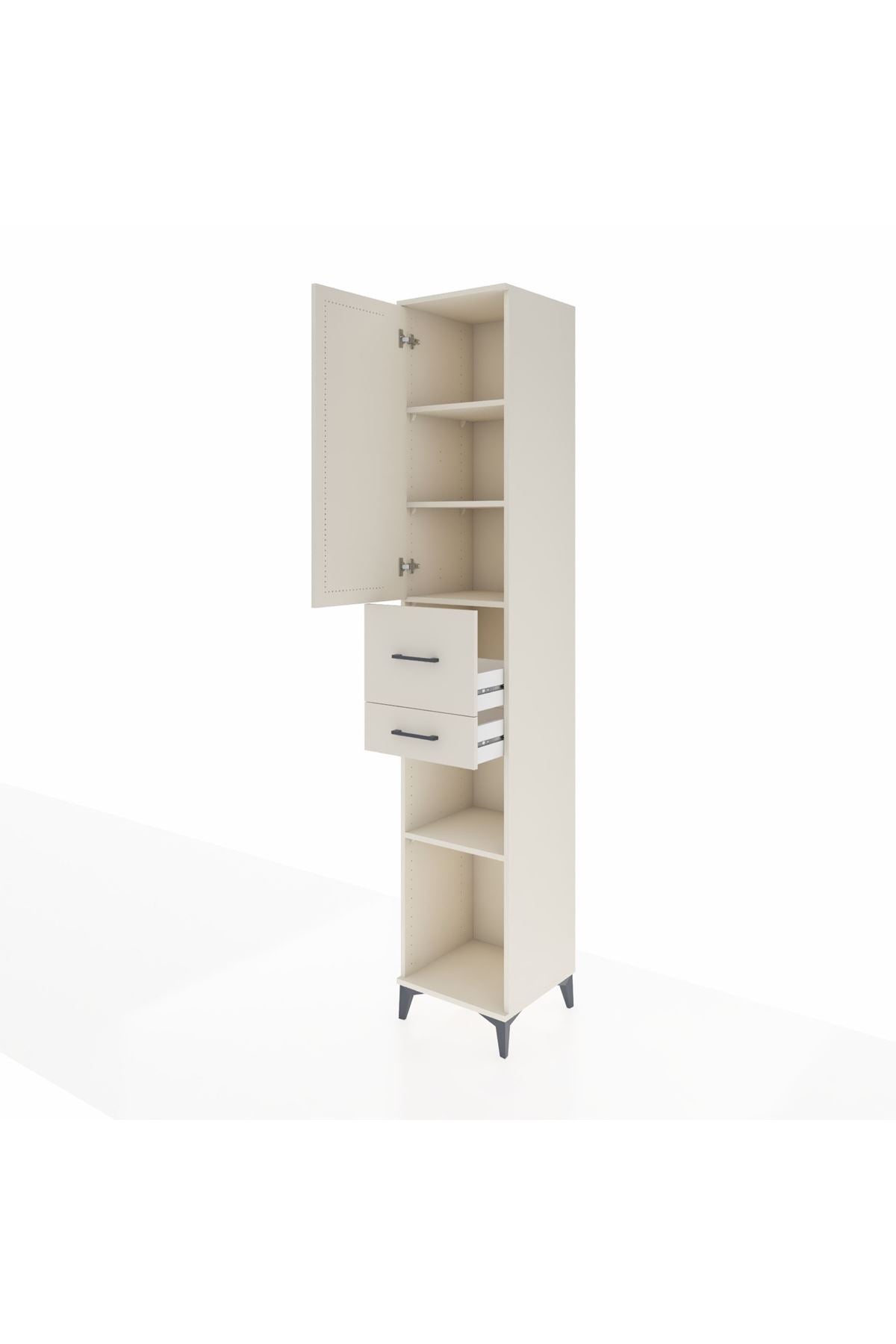 Hyperion Dolap 4 Raflı 2 Çekmeceli Tek Kapaklı 44x44x243 - S64M068V1B