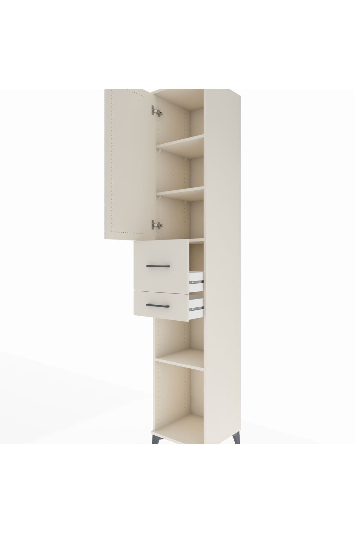 Hyperion Dolap 4 Raflı 2 Çekmeceli Tek Kapaklı 44x44x243 - S64M068V1B