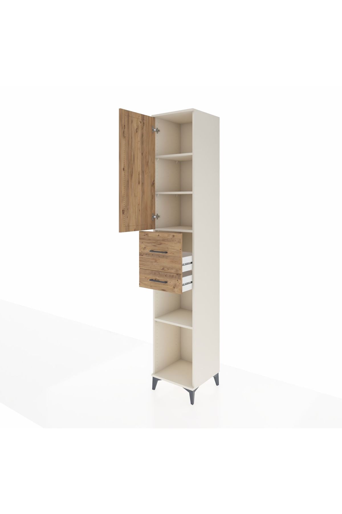 Hyperion Dolap 4 Raflı 2 Çekmeceli Tek Kapaklı 44x44x243 - S64M068V3B