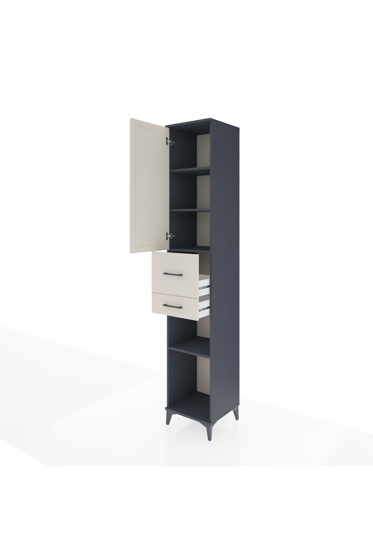 Hyperion Dolap 4 Raflı 2 Çekmeceli Tek Kapaklı 44x44x243 - S64M068V4B