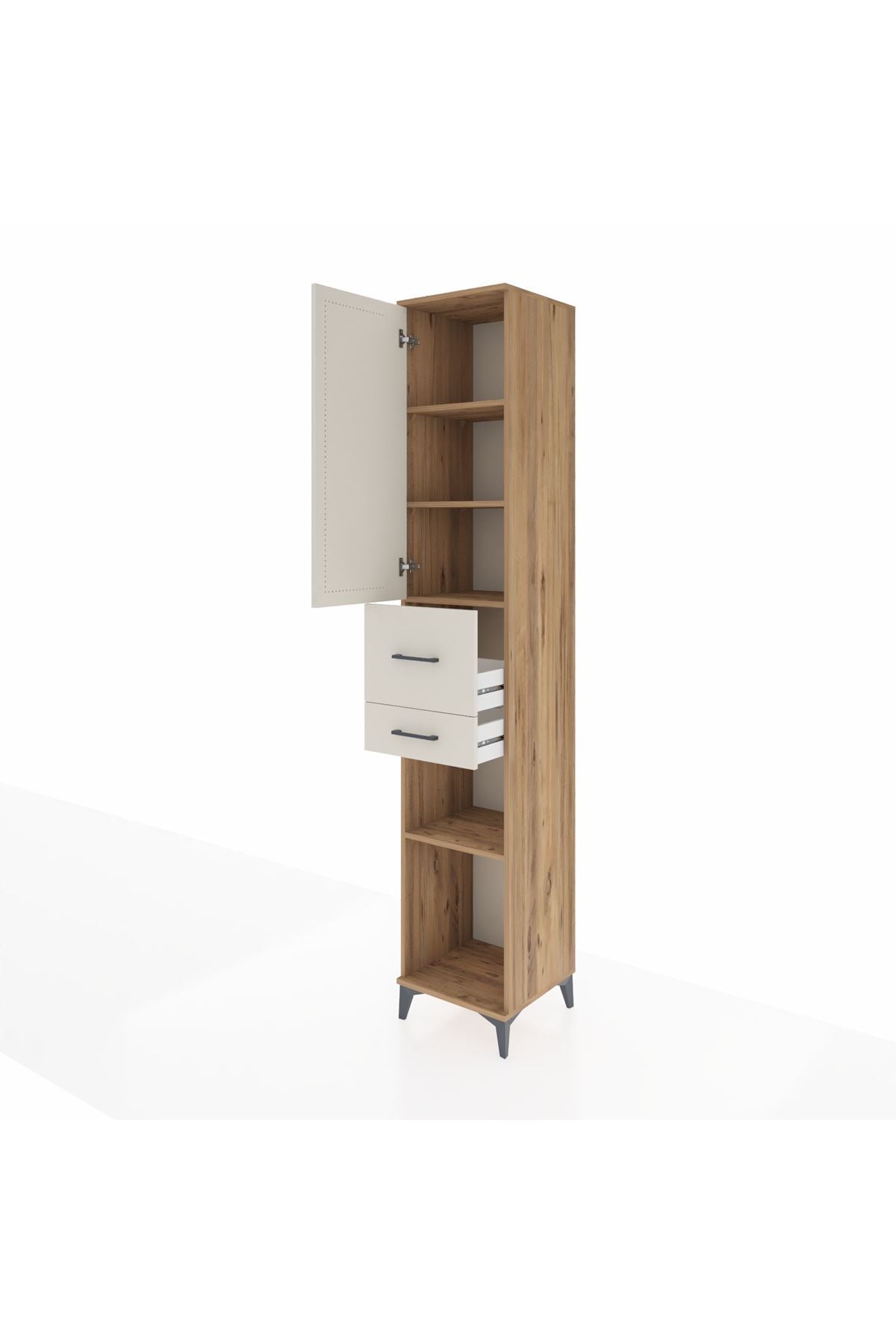Hyperion Dolap 4 Raflı 2 Çekmeceli Tek Kapaklı 44x44x243 - S64M068V7B