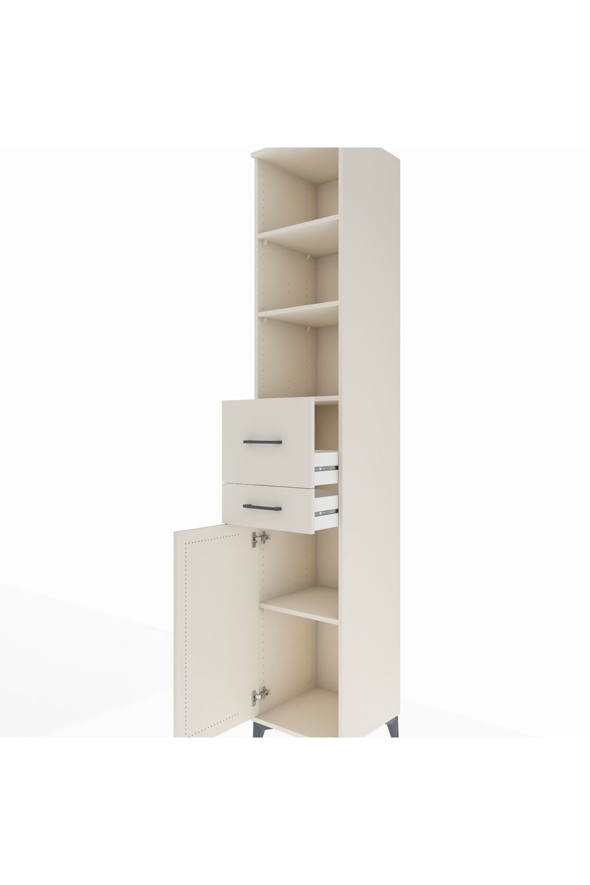 Hyperion Dolap 4 Raflı 2 Çekmeceli Tek Kapaklı 44x44x243 - S64M069V1B