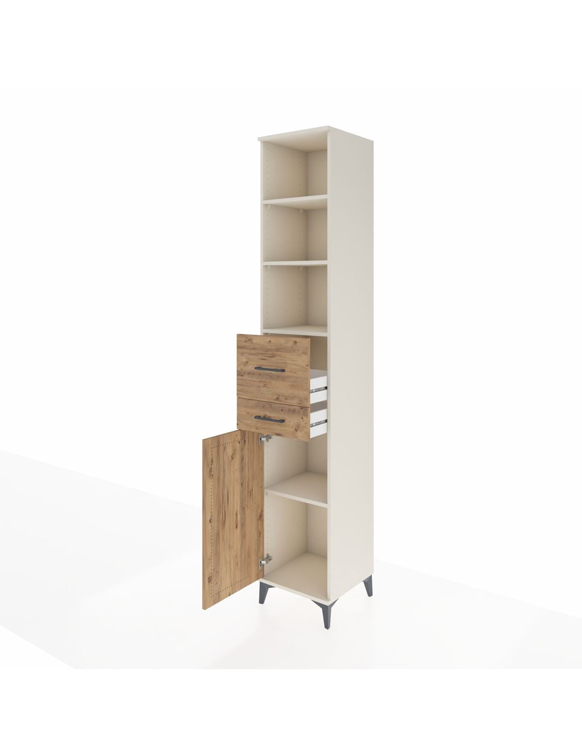 Hyperion Dolap 4 Raflı 2 Çekmeceli Tek Kapaklı 44x44x243 - S64M069V3B