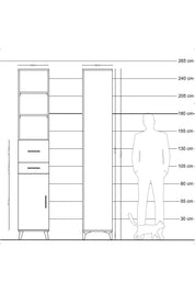 Hyperion Dolap 4 Raflı 2 Çekmeceli Tek Kapaklı 44x44x243 - S64M069V3B