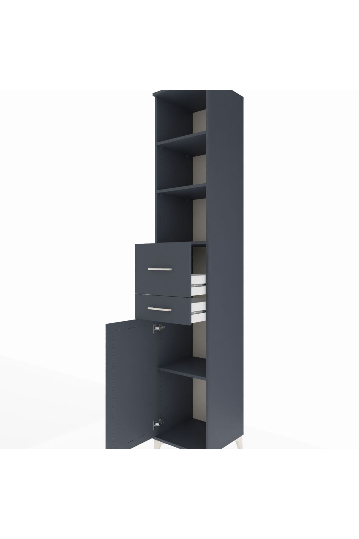 Hyperion Dolap 4 Raflı 2 Çekmeceli Tek Kapaklı 44x44x243 - S64M069V5B