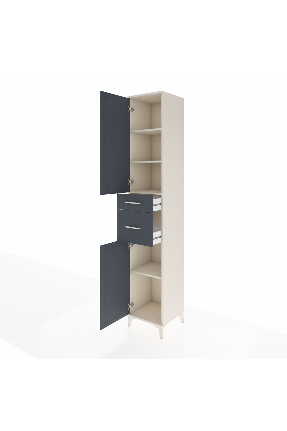 Hyperion Dolap 4 Raflı 2 Çekmeceli 2 Kapaklı 44x44x243 - S64M070V2B