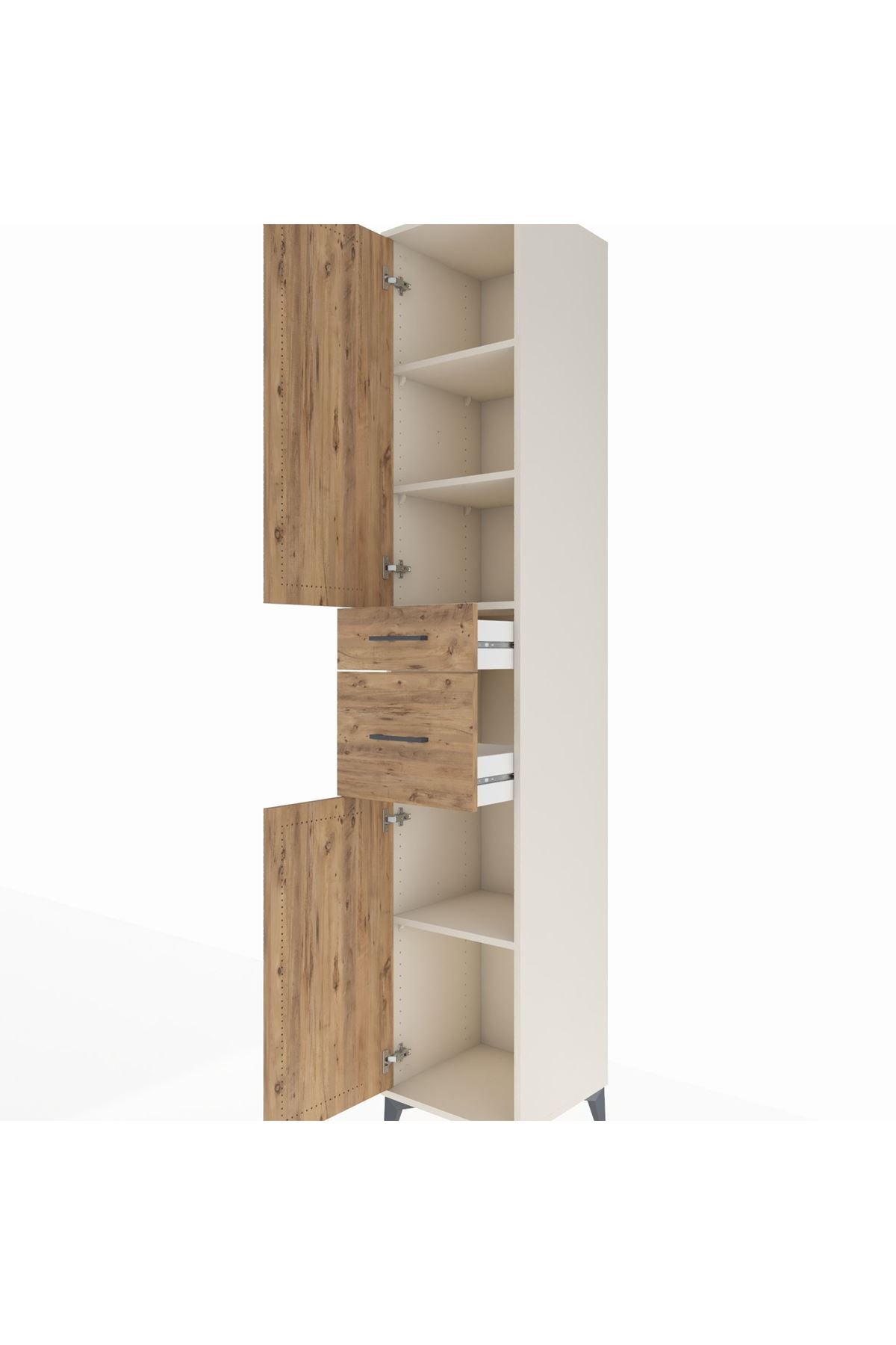 Hyperion Dolap 4 Raflı 2 Çekmeceli 2 Kapaklı 44x44x243 - S64M070V3B
