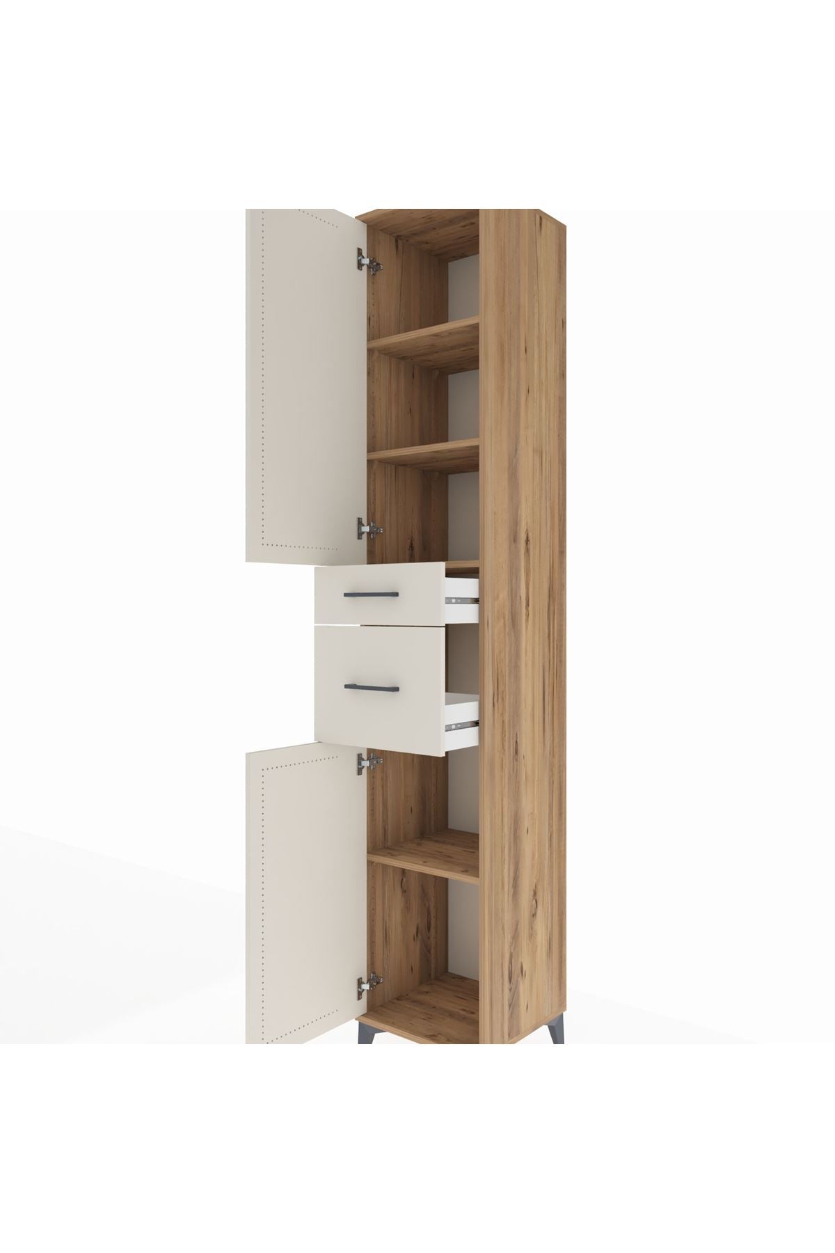 Hyperion Dolap 4 Raflı 2 Çekmeceli 2 Kapaklı 44x44x243 - S64M070V7B