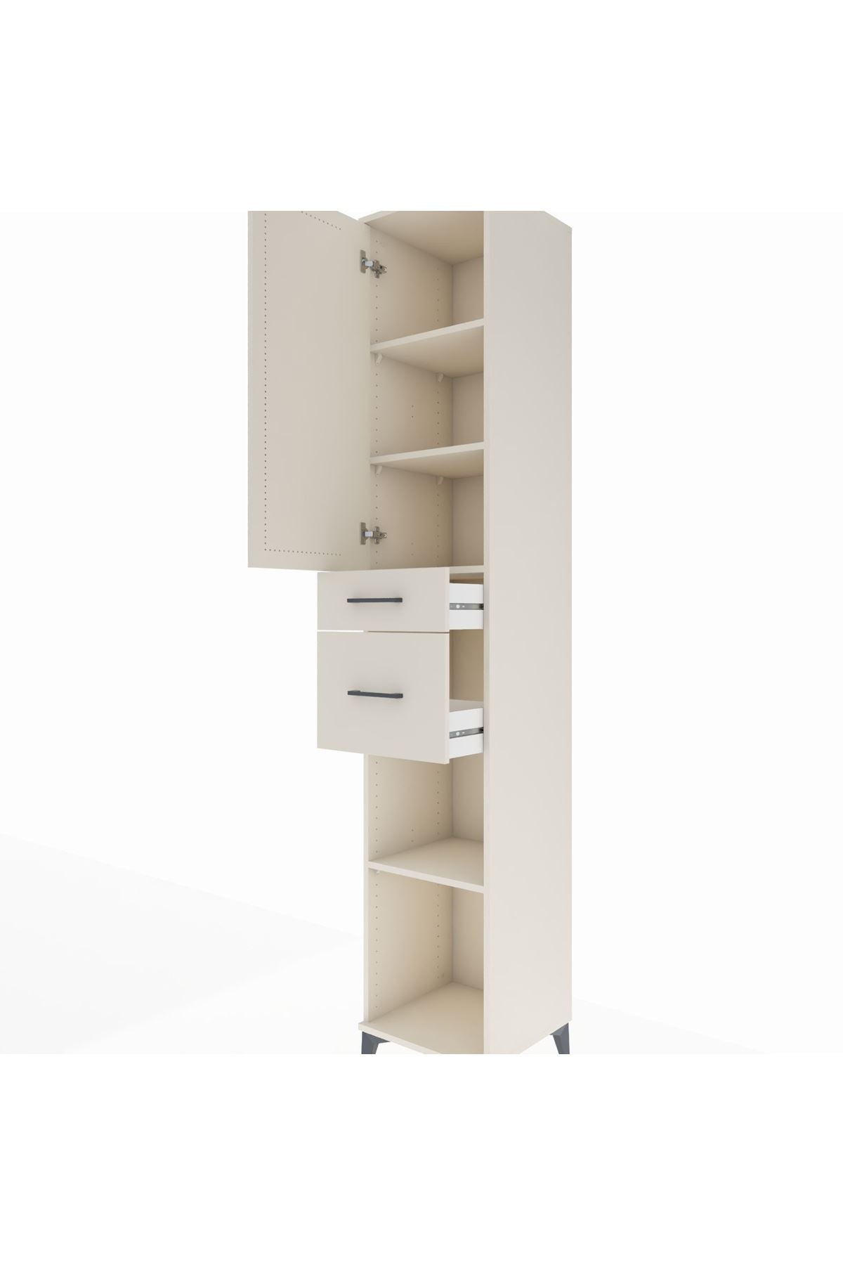 Hyperion Dolap 4 Raflı 2 Çekmeceli Tek Kapaklı 44x44x243 - S64M071V1B
