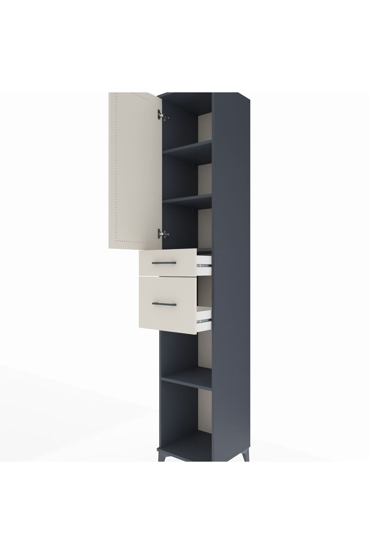 Hyperion Dolap 4 Raflı 2 Çekmeceli Tek Kapaklı 44x44x243 - S64M071V4B