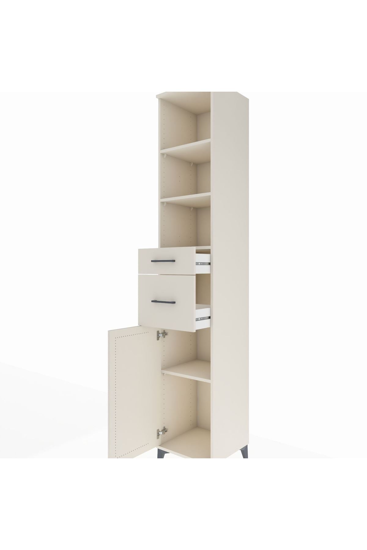 Hyperion Dolap 4 Raflı 2 Çekmeceli Tek Kapaklı 44x44x243 - S64M072V1B