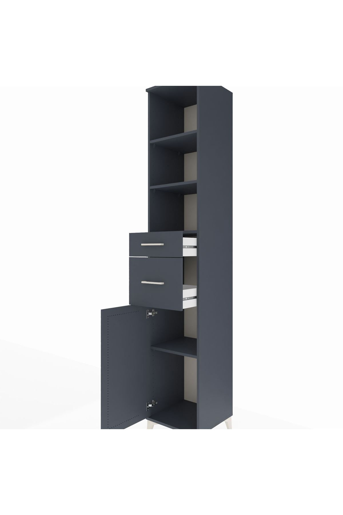 Hyperion Dolap 4 Raflı 2 Çekmeceli Tek Kapaklı 44x44x243 - S64M072V5B