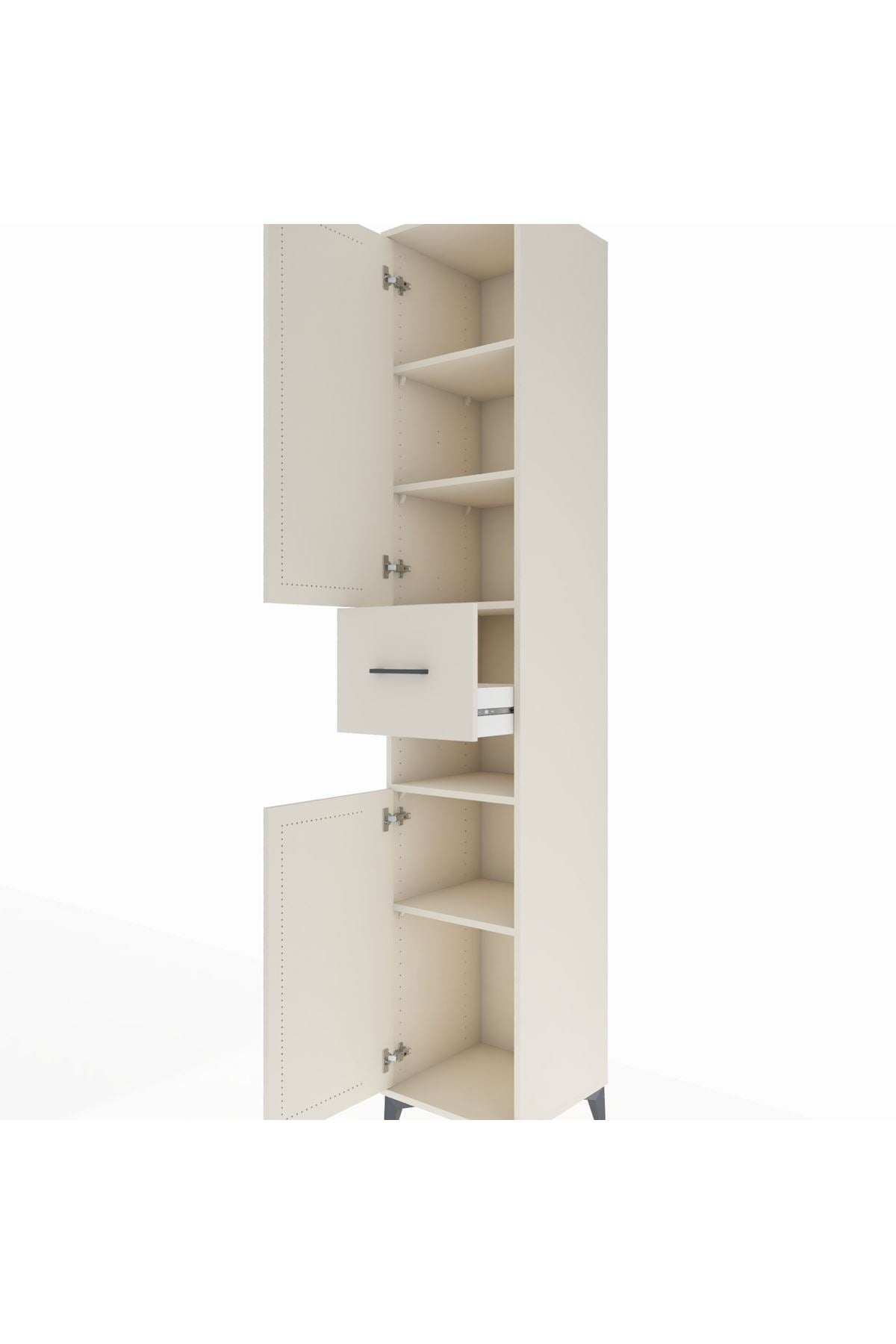 Hyperion Dolap 5 Raflı Tek Çekmeceli 2 Kapaklı 44x44x243 - S64M073V1B