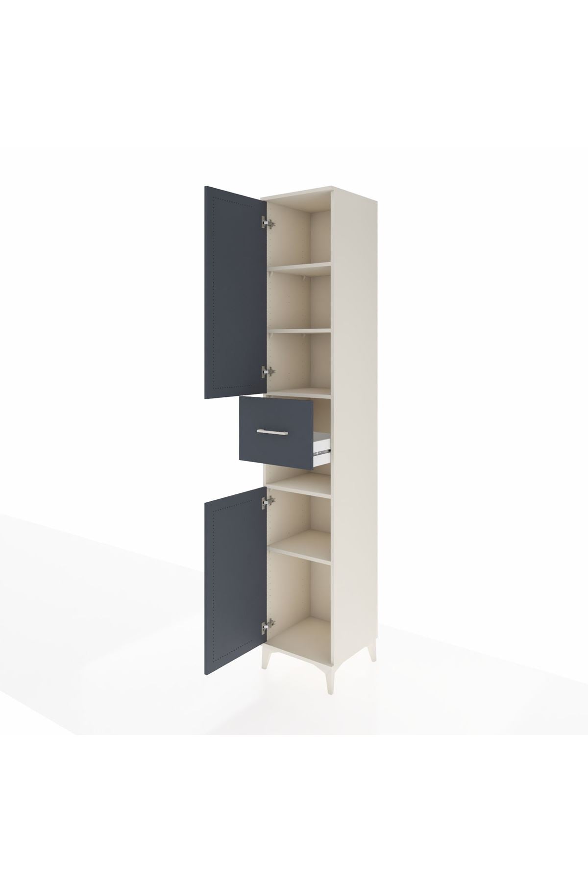 Hyperion Dolap 5 Raflı Tek Çekmeceli 2 Kapaklı 44x44x243 - S64M073V2B