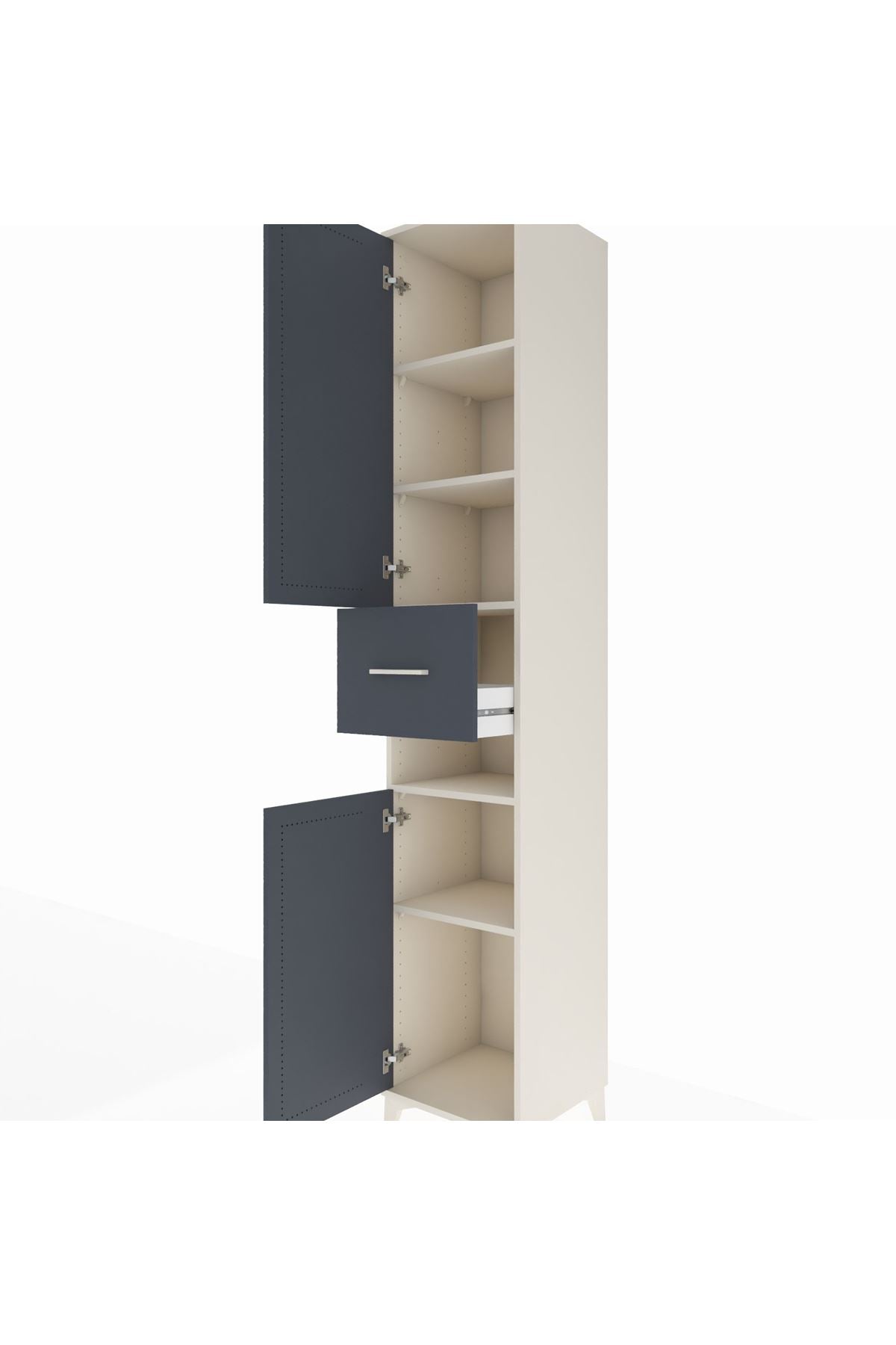 Hyperion Dolap 5 Raflı Tek Çekmeceli 2 Kapaklı 44x44x243 - S64M073V2B