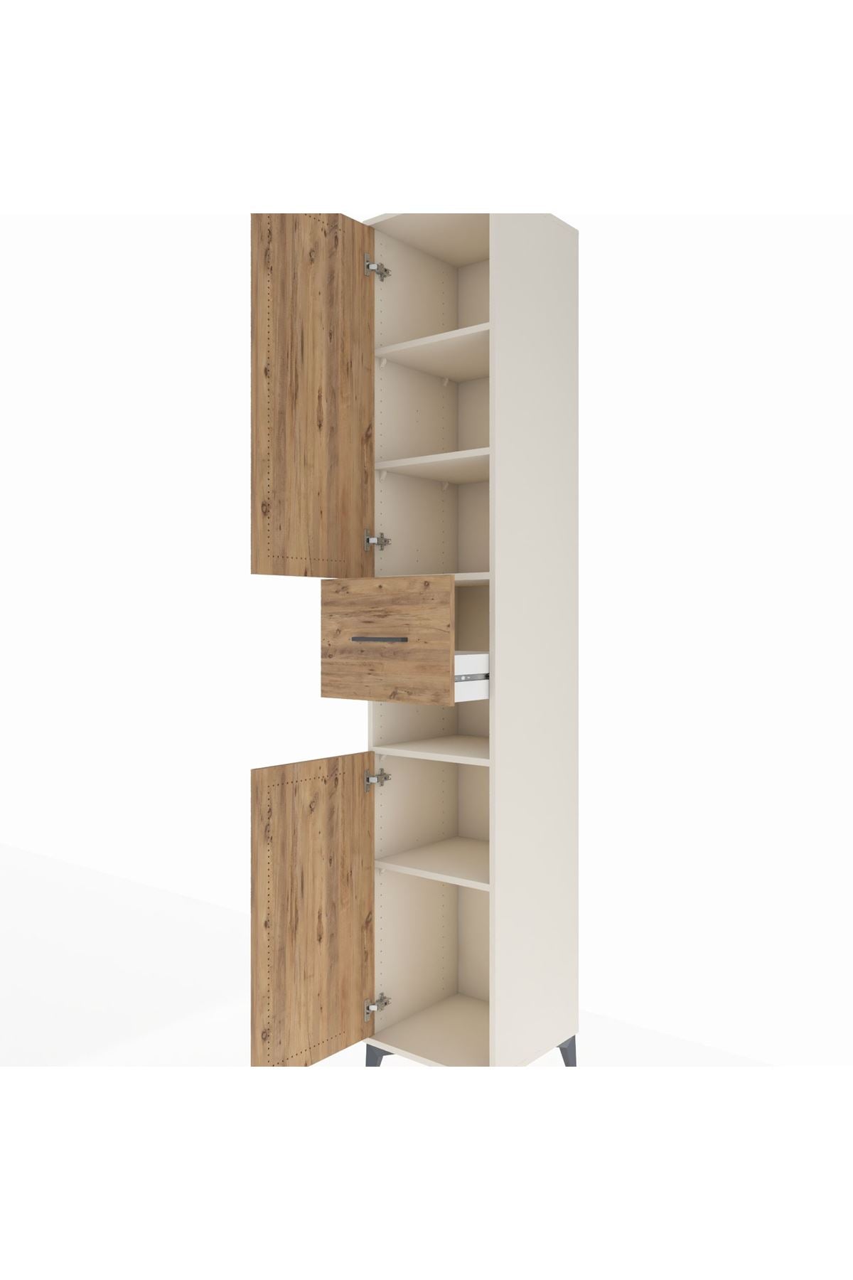 Hyperion Dolap 5 Raflı Tek Çekmeceli 2 Kapaklı 44x44x243 - S64M073V3B