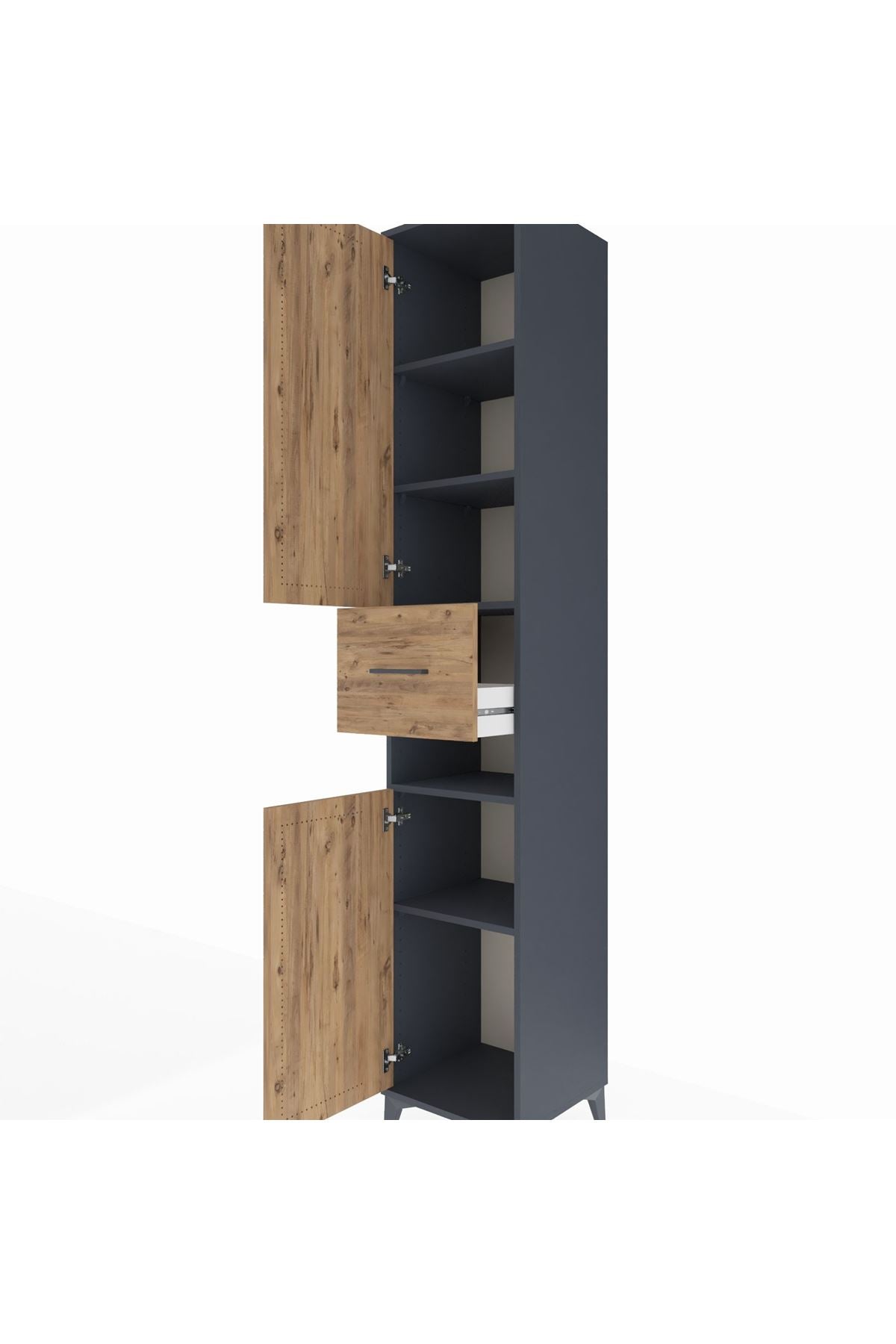 Hyperion Dolap 5 Raflı Tek Çekmeceli 2 Kapaklı 44x44x243 - S64M073V6B