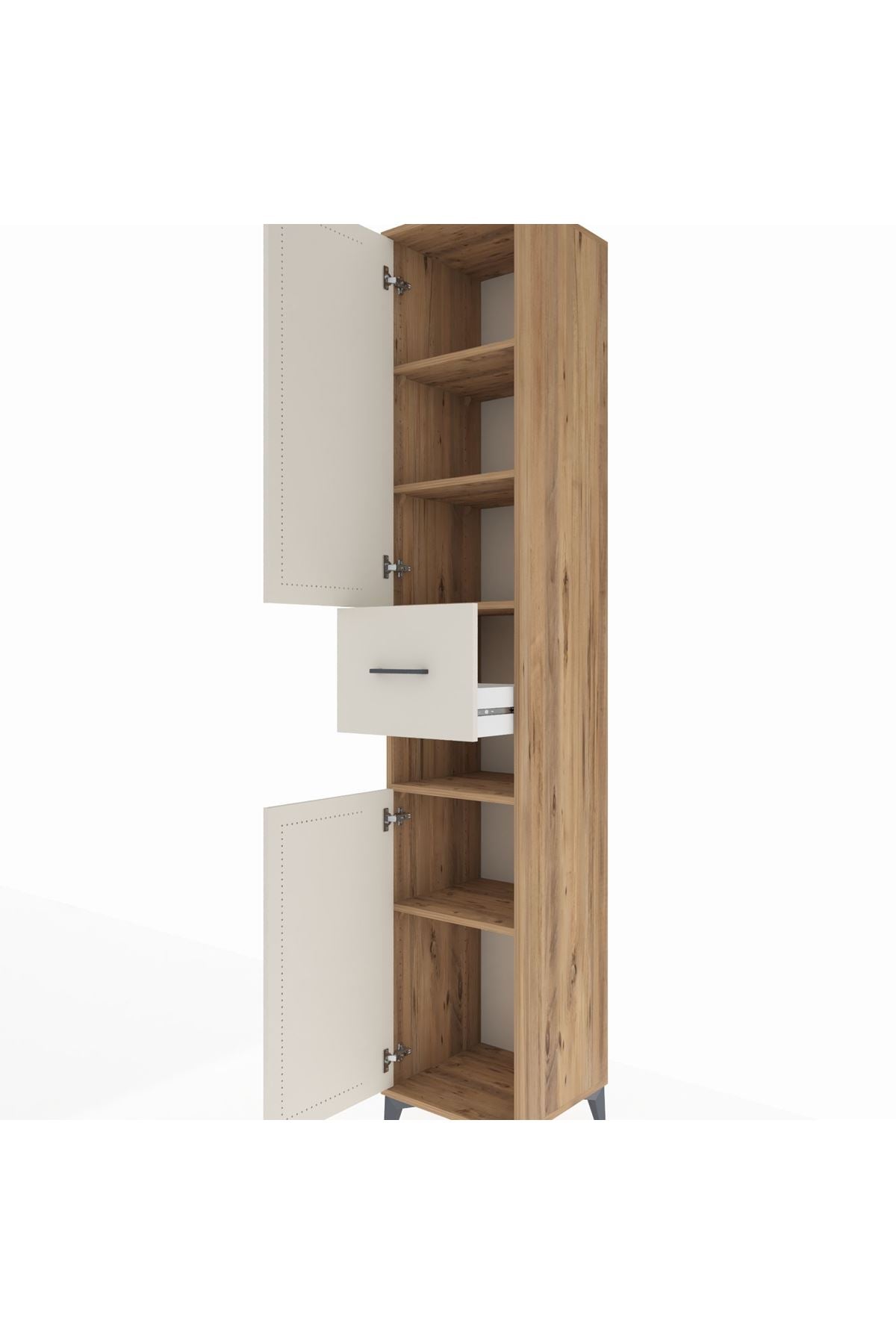Hyperion Dolap 5 Raflı Tek Çekmeceli 2 Kapaklı 44x44x243 - S64M073V7B