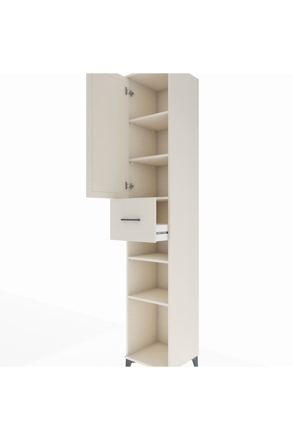 Hyperion Dolap 5 Raflı Tek Çekmeceli Tek Kapaklı 44x44x243 - S64M074V1B