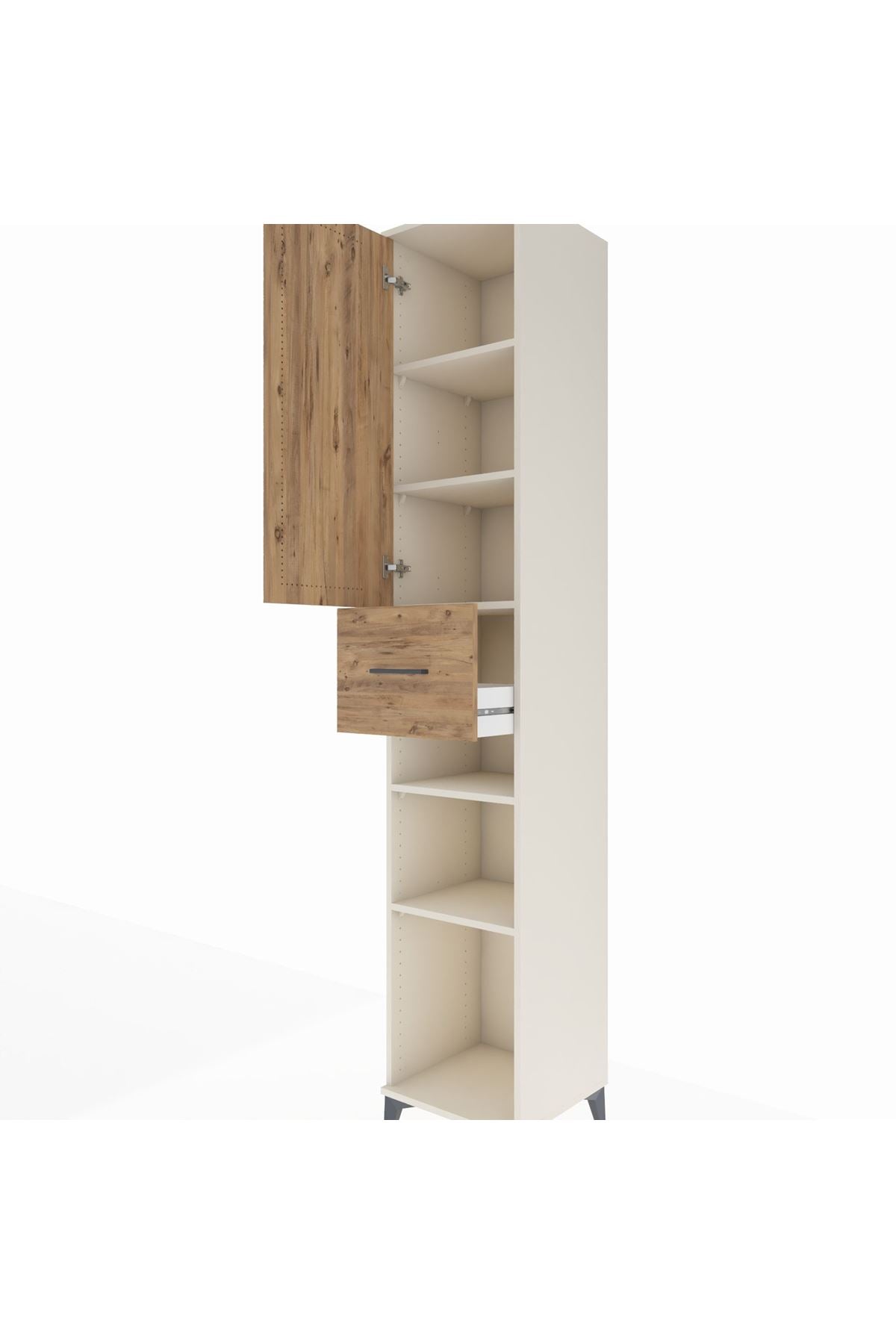 Hyperion Dolap 5 Raflı Tek Çekmeceli Tek Kapaklı 44x44x243 - S64M074V3B