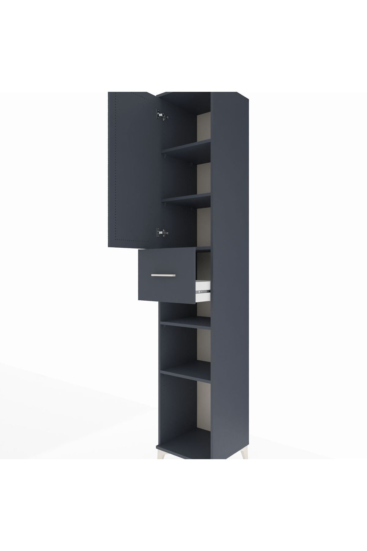 Hyperion Dolap 5 Raflı Tek Çekmeceli Tek Kapaklı 44x44x243 - S64M074V5B