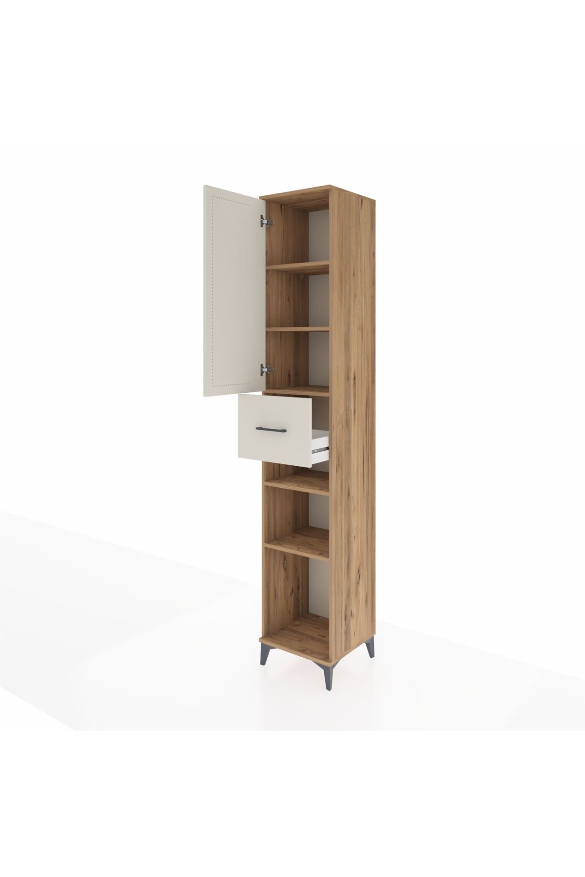 Hyperion Dolap 5 Raflı Tek Çekmeceli Tek Kapaklı 44x44x243 - S64M074V7B
