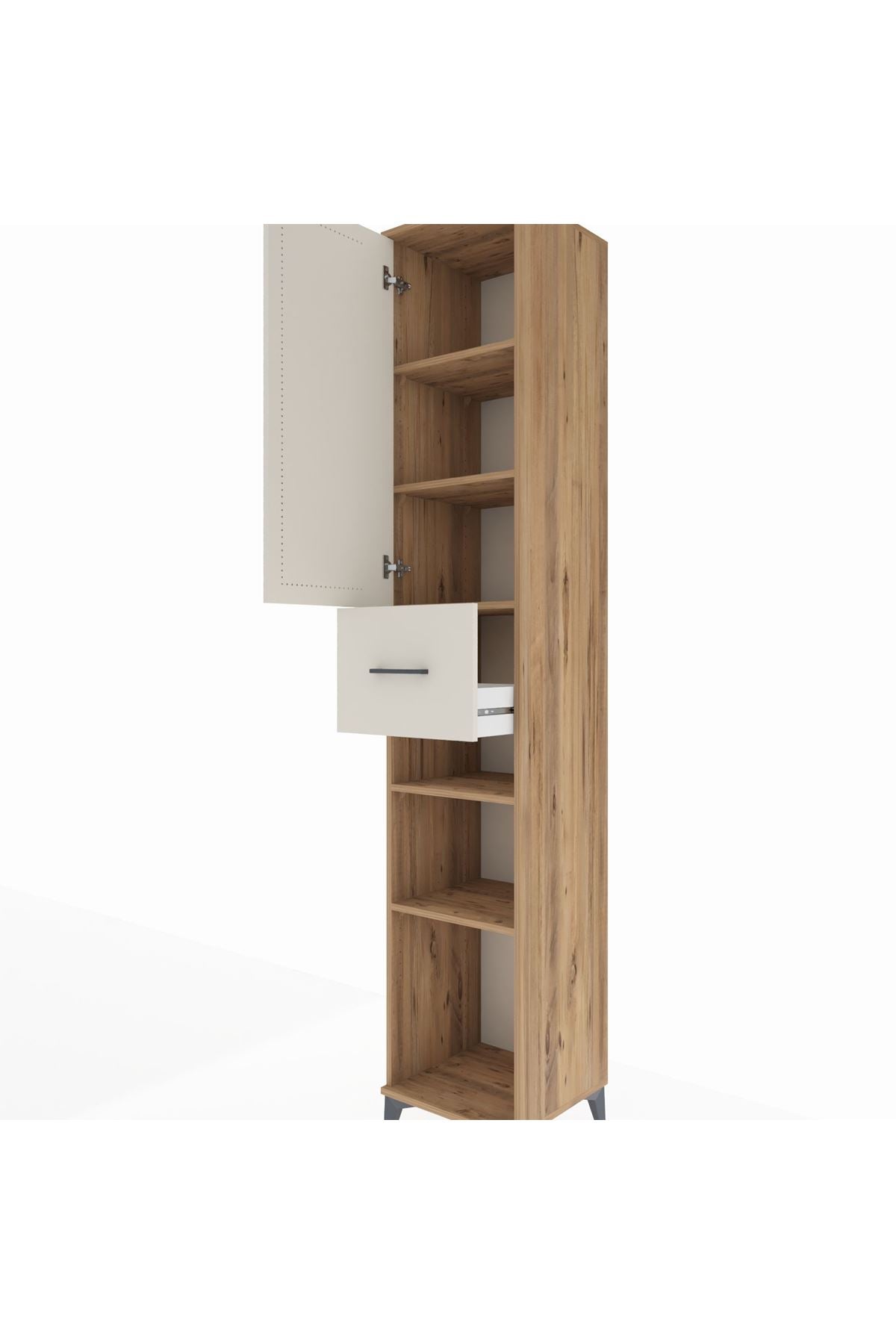 Hyperion Dolap 5 Raflı Tek Çekmeceli Tek Kapaklı 44x44x243 - S64M074V7B