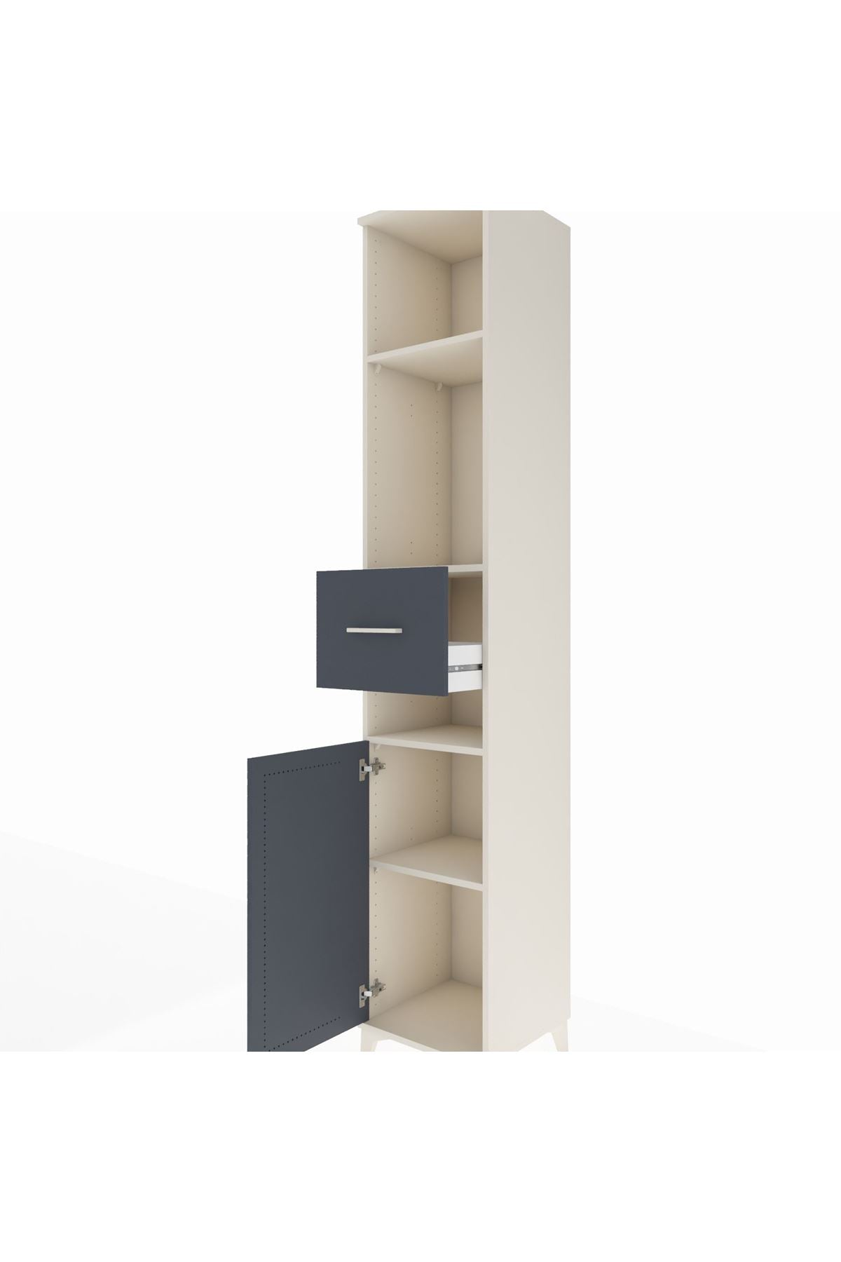 Hyperion Dolap 4 Raflı Tek Çekmeceli Tek Kapaklı 44x44x243 - S64M075V2B