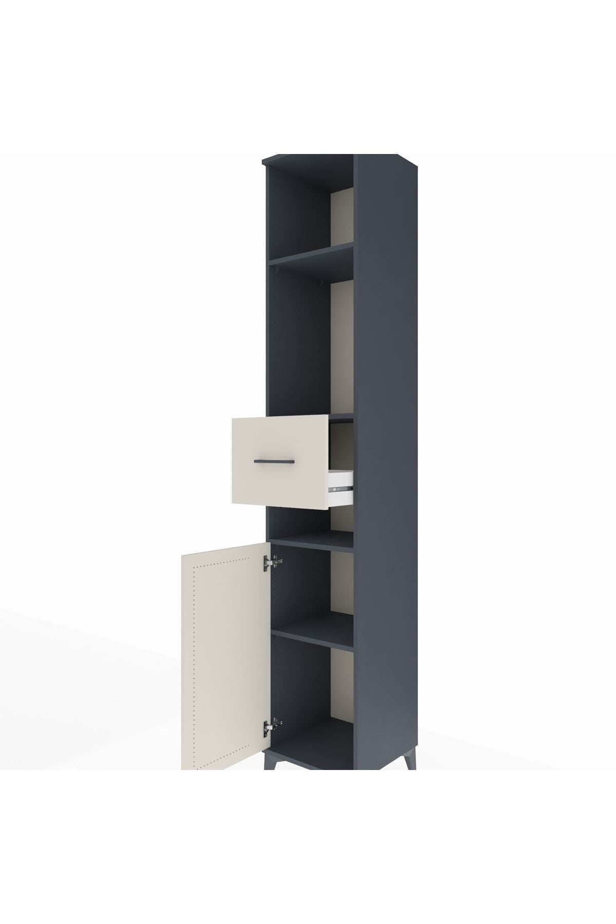 Hyperion Dolap 4 Raflı Tek Çekmeceli Tek Kapaklı 44x44x243 - S64M075V4B