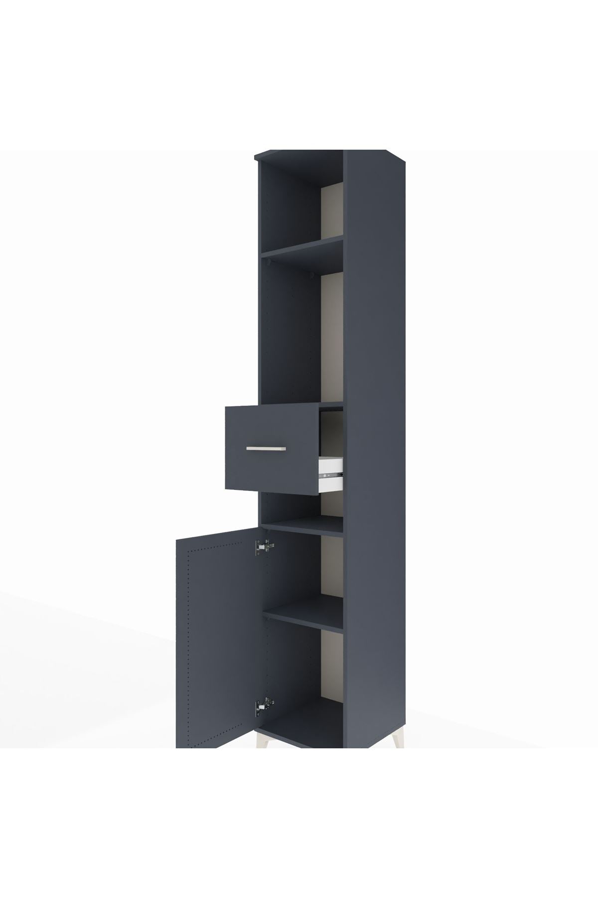 Hyperion Dolap 4 Raflı Tek Çekmeceli Tek Kapaklı 44x44x243 - S64M075V5B