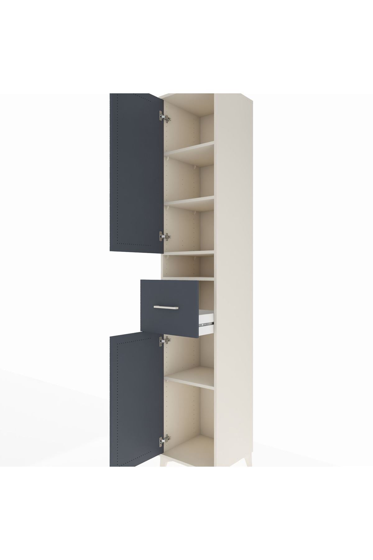Hyperion Dolap 5 Raflı Tek Çekmeceli 2 Kapaklı 44x44x243 - S64M076V2B