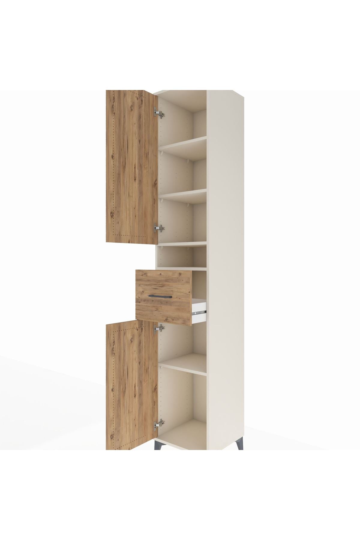 Hyperion Dolap 5 Raflı Tek Çekmeceli 2 Kapaklı 44x44x243 - S64M076V3B