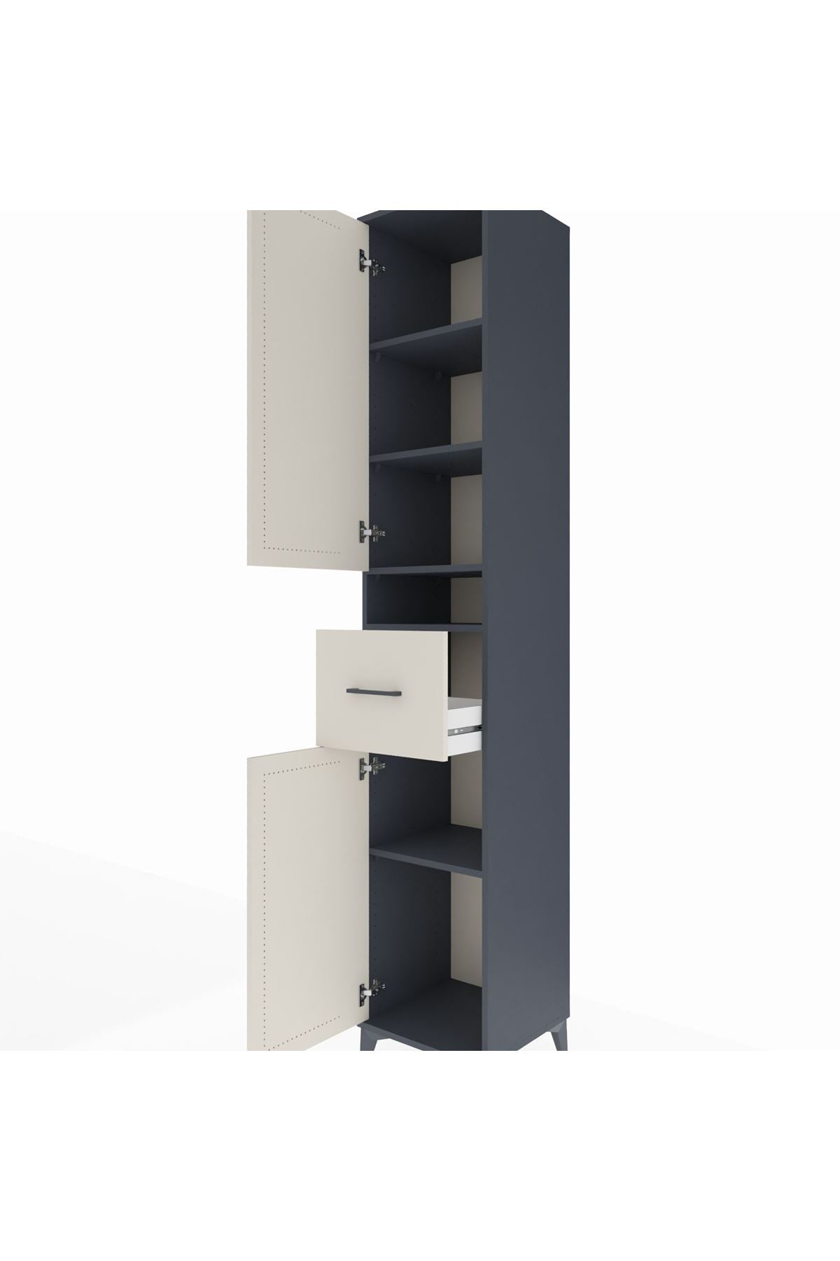 Hyperion Dolap 5 Raflı Tek Çekmeceli 2 Kapaklı 44x44x243 - S64M076V4B