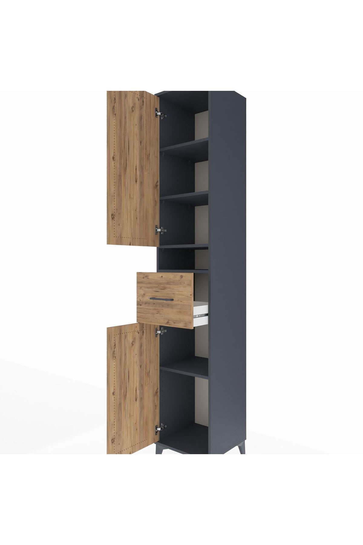 Hyperion Dolap 5 Raflı Tek Çekmeceli 2 Kapaklı 44x44x243 - S64M076V6B