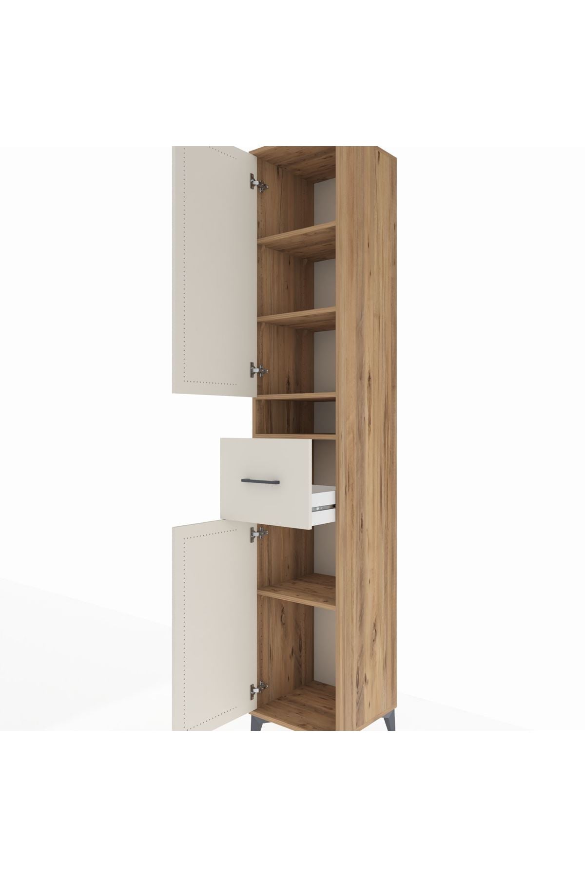 Hyperion Dolap 5 Raflı Tek Çekmeceli 2 Kapaklı 44x44x243 - S64M076V7B