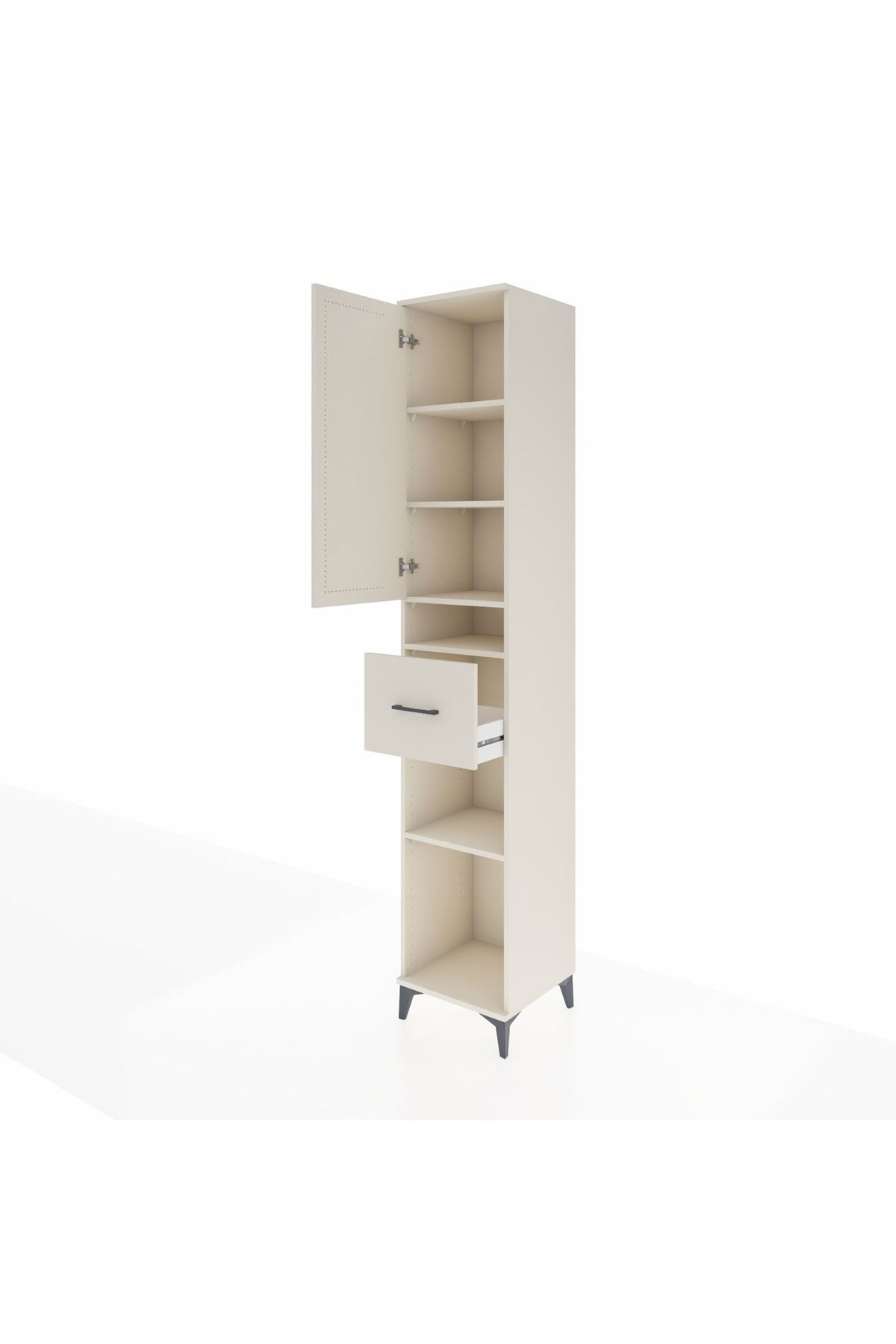 Hyperion Dolap 5 Raflı Tek Çekmeceli Tek Kapaklı 44x44x243 - S64M077V1B