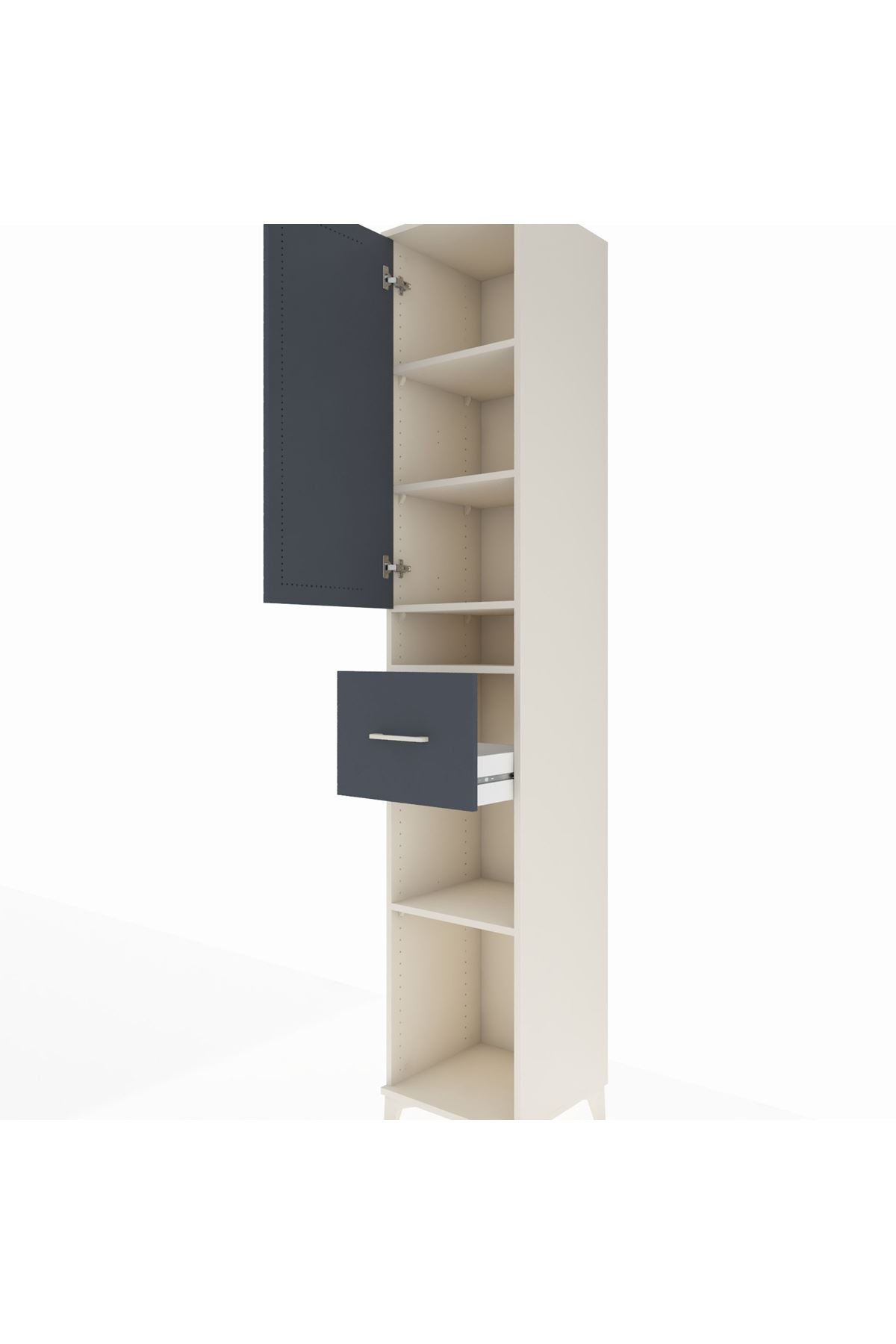 Hyperion Dolap 5 Raflı Tek Çekmeceli Tek Kapaklı 44x44x243 - S64M077V2B