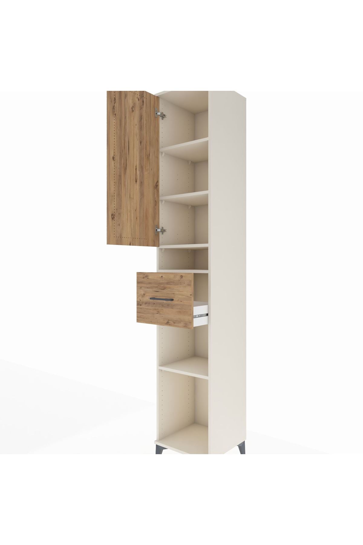 Hyperion Dolap 5 Raflı Tek Çekmeceli Tek Kapaklı 44x44x243 - S64M077V3B