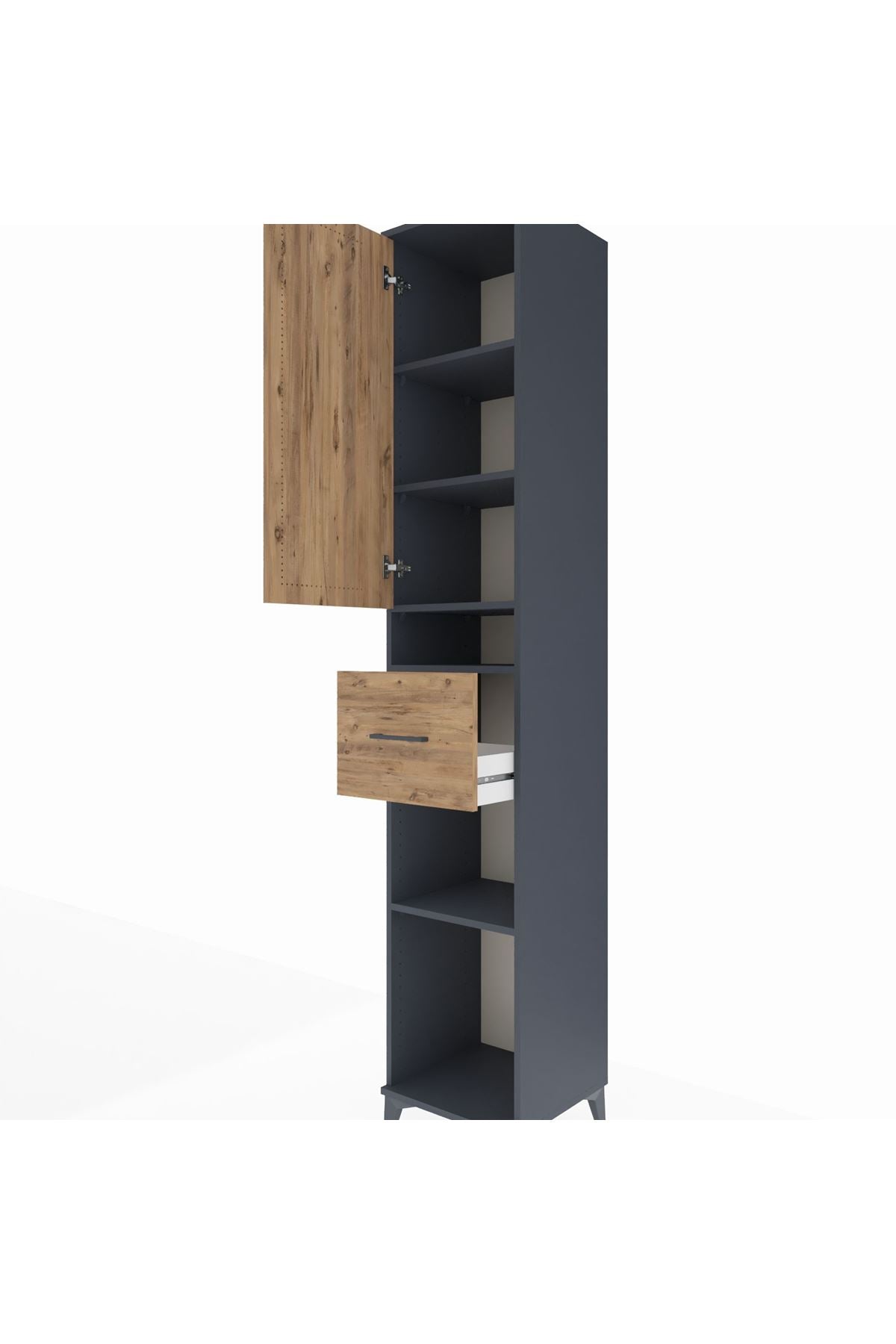Hyperion Dolap 5 Raflı Tek Çekmeceli Tek Kapaklı 44x44x243 - S64M077V6B