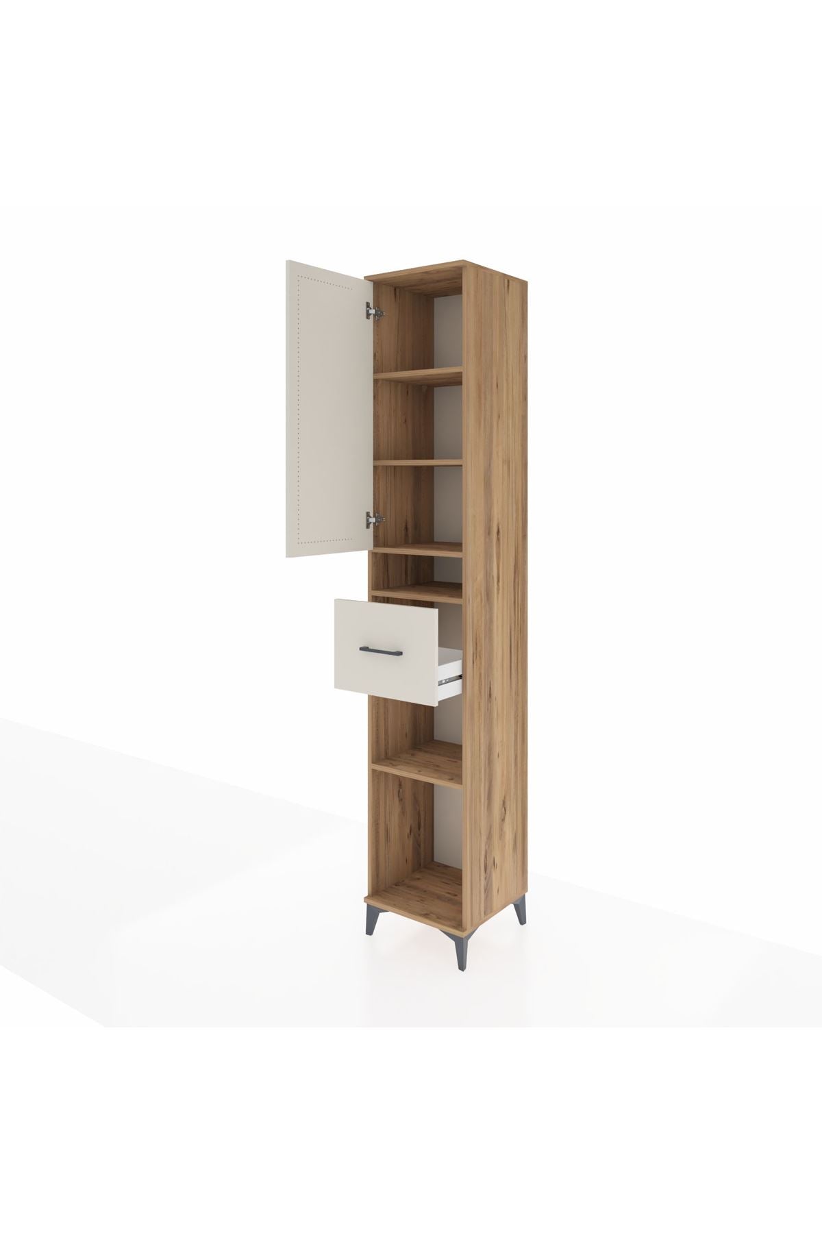 Hyperion Dolap 5 Raflı Tek Çekmeceli Tek Kapaklı 44x44x243 - S64M077V7B