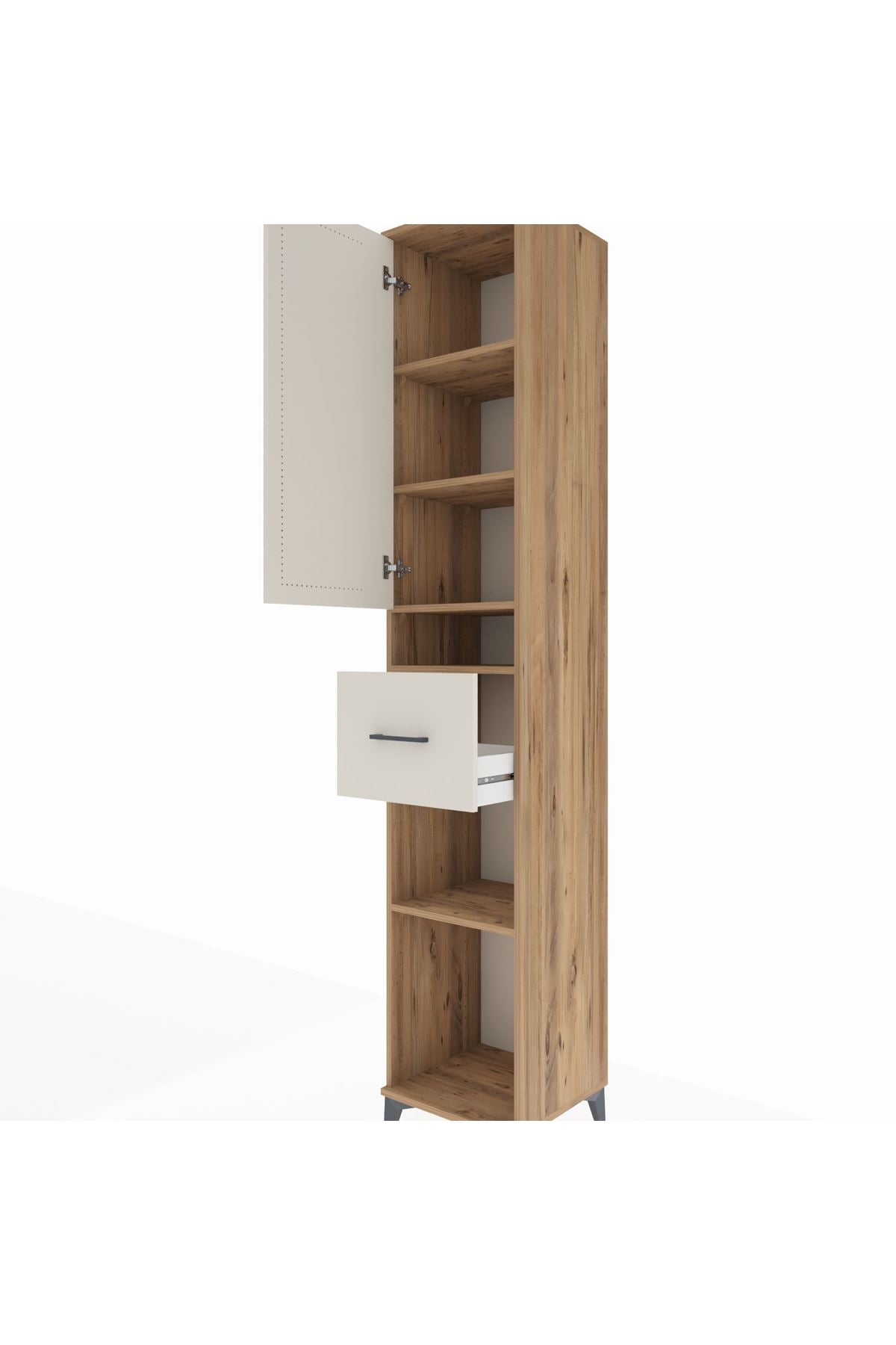 Hyperion Dolap 5 Raflı Tek Çekmeceli Tek Kapaklı 44x44x243 - S64M077V7B