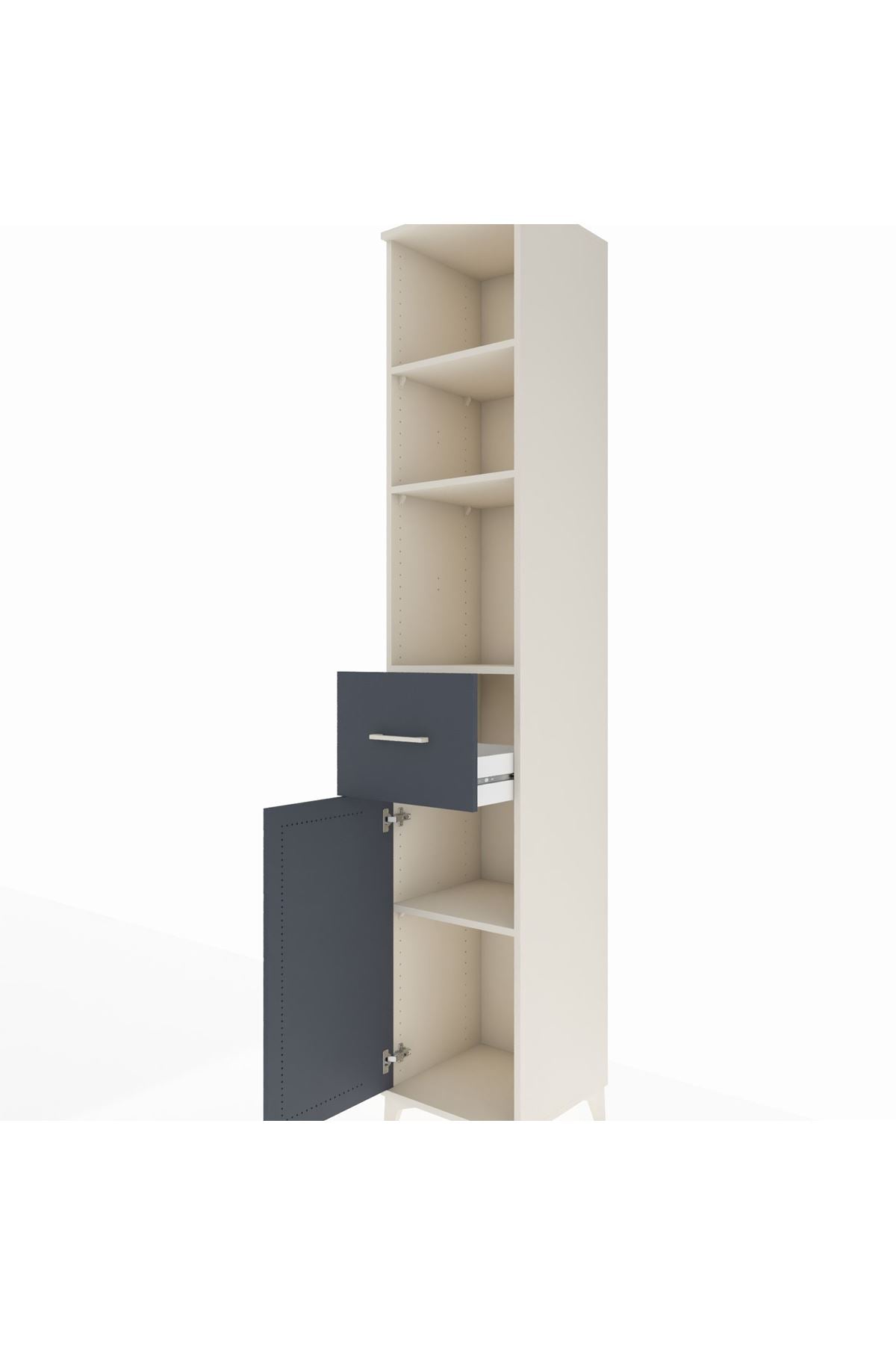 Hyperion Dolap 4 Raflı Tek Çekmeceli Tek Kapaklı 44x44x243 - S64M078V2B