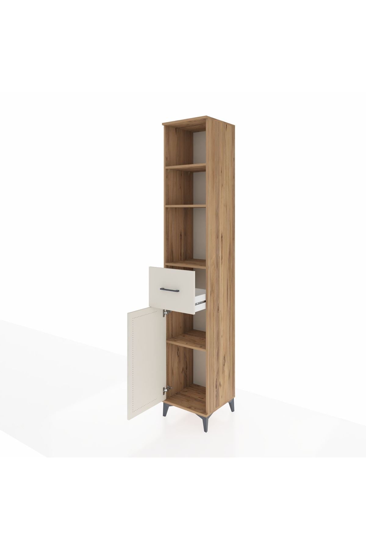 Hyperion Dolap 4 Raflı Tek Çekmeceli Tek Kapaklı 44x44x243 - S64M078V7B