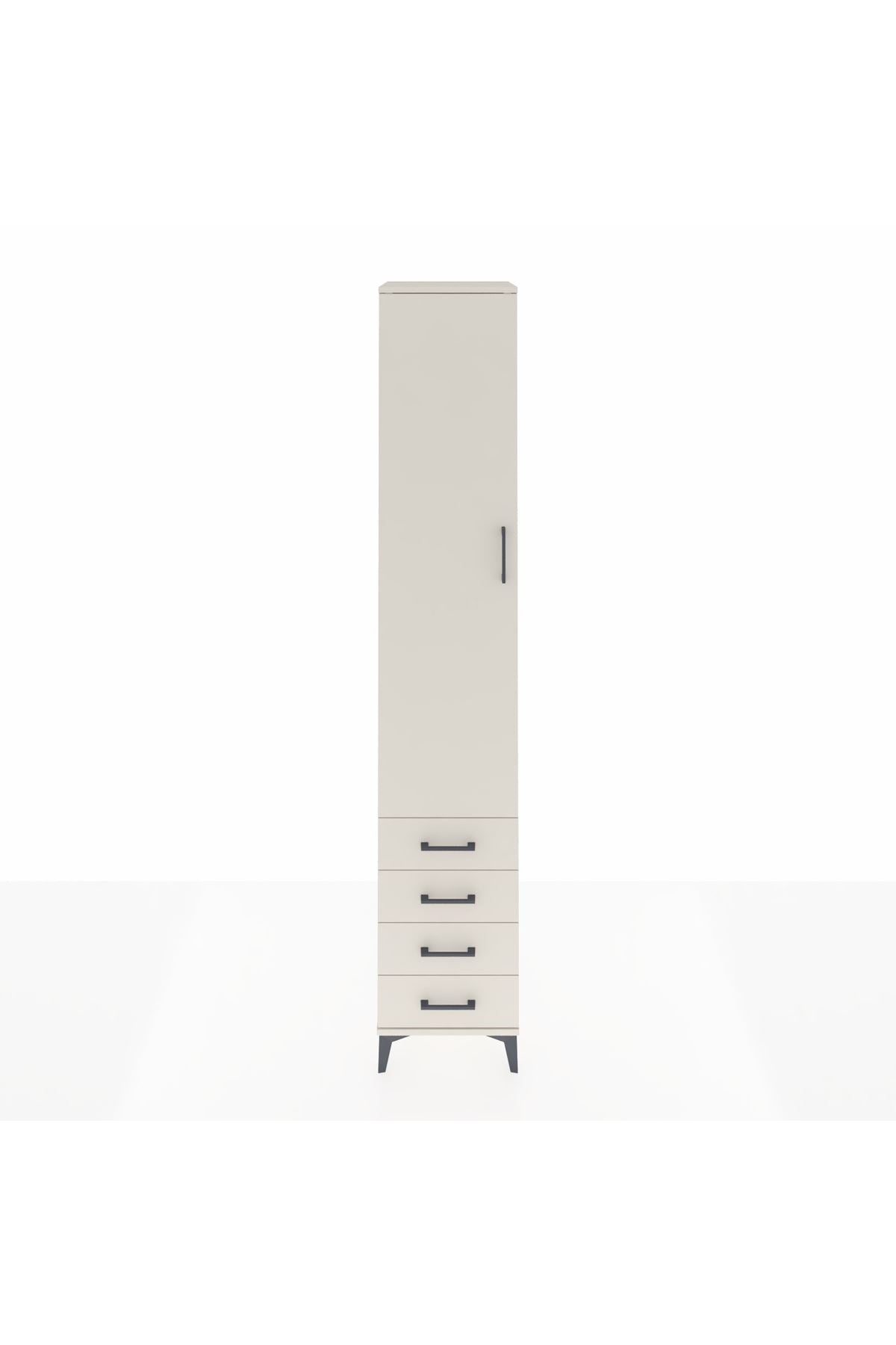 Hyperion Dolap 3 Raflı 4 Çekmeceli Tek Askılı 44x44x243 - S64M079V1B