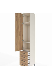 Hyperion Dolap 3 Raflı 4 Çekmeceli Tek Askılı 44x44x243 - S64M079V3B