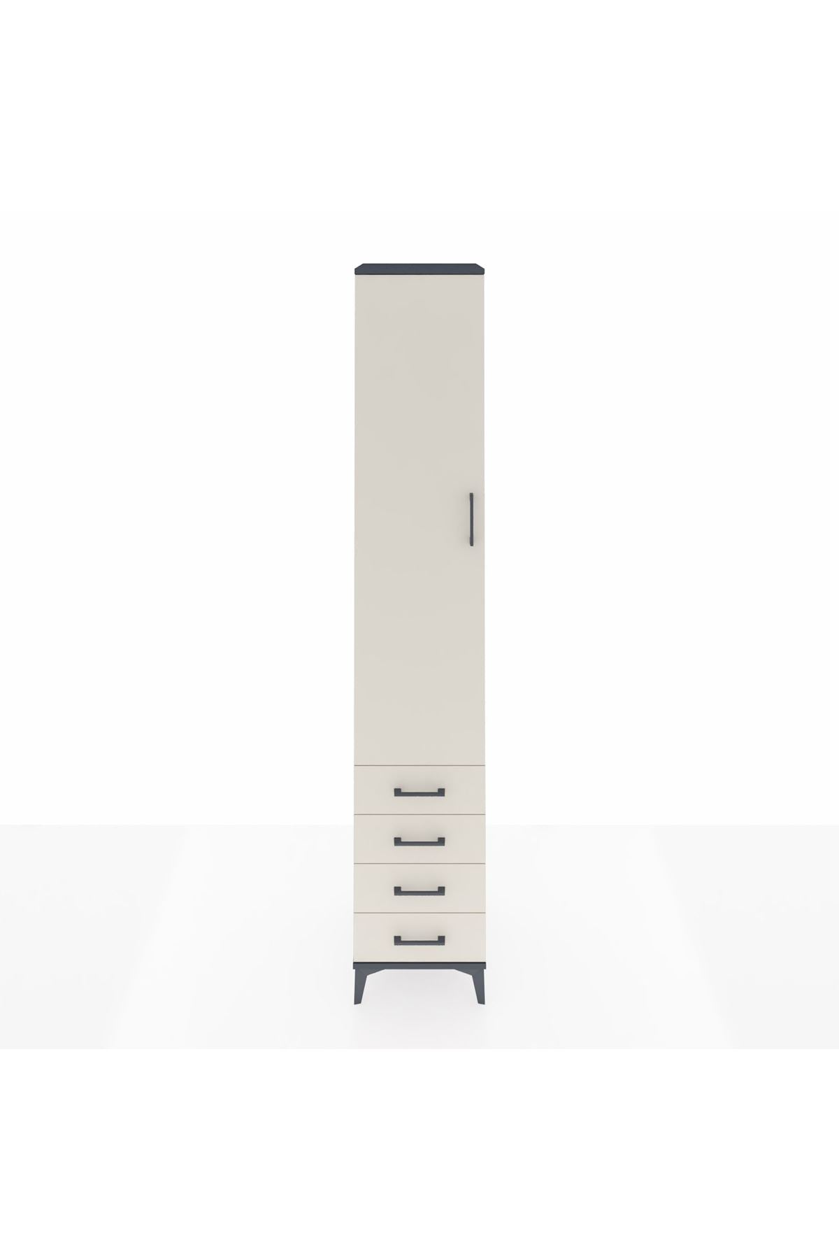 Hyperion Dolap 3 Raflı 4 Çekmeceli Tek Askılı 44x44x243 - S64M079V4B