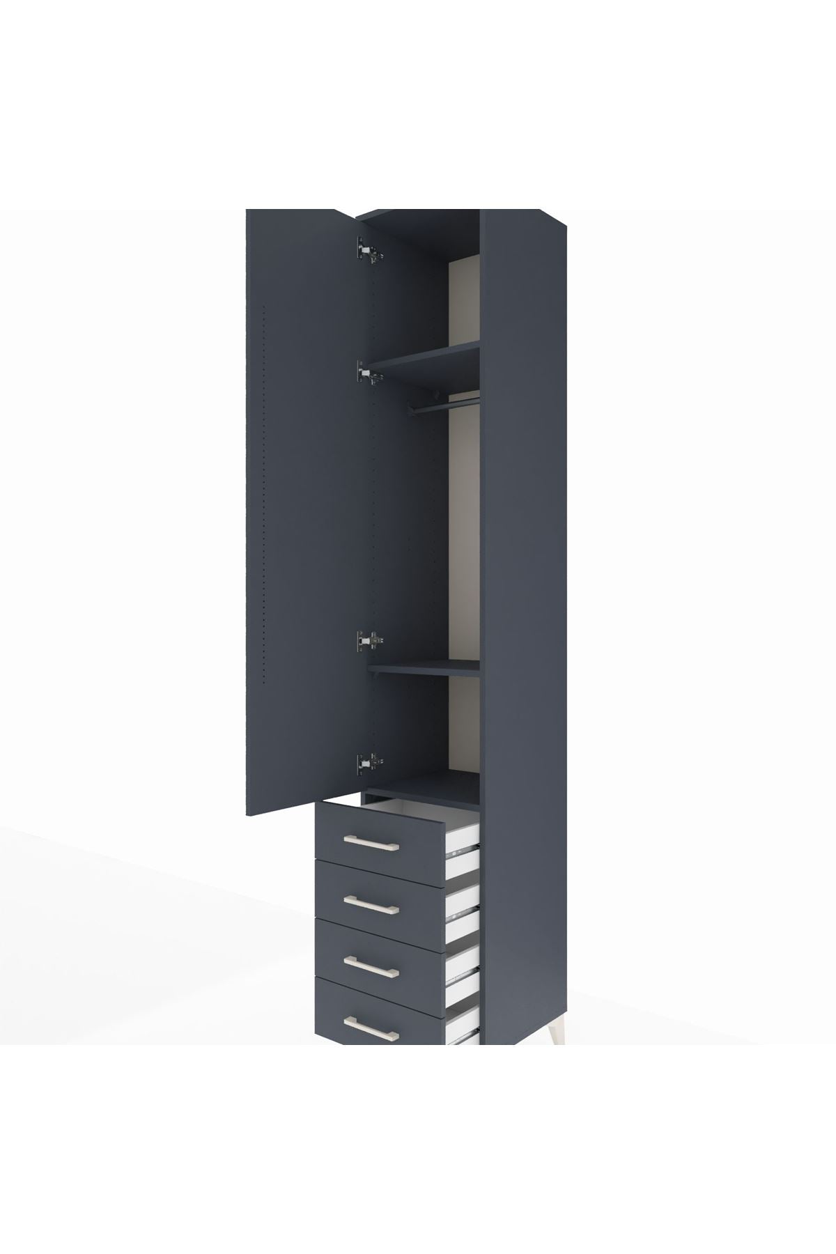 Hyperion Dolap 3 Raflı 4 Çekmeceli Tek Askılı 44x44x243 - S64M079V5B