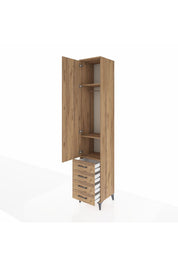 Hyperion Dolap 3 Raflı 4 Çekmeceli Tek Askılı 44x44x243 - S64M079V9B